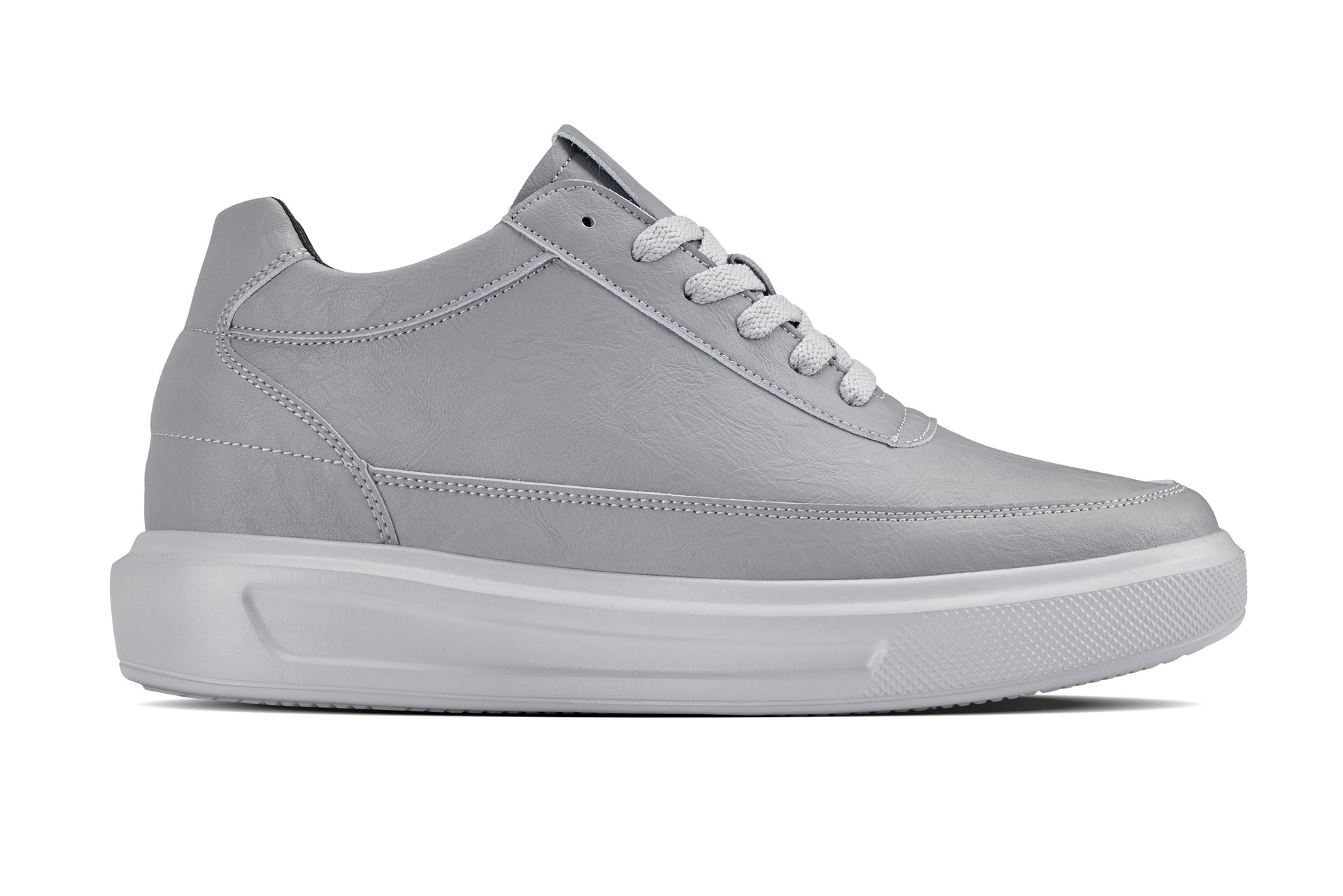 CALTO - X1648 - 2.8 Inches Taller (Pewter Grey) - Lightweight Sneakers - WonderingCloth
