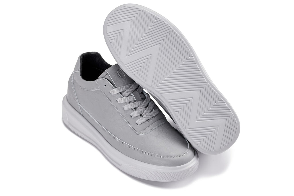 CALTO - X1648 - 2.8 Inches Taller (Pewter Grey) - Lightweight Sneakers - WonderingCloth