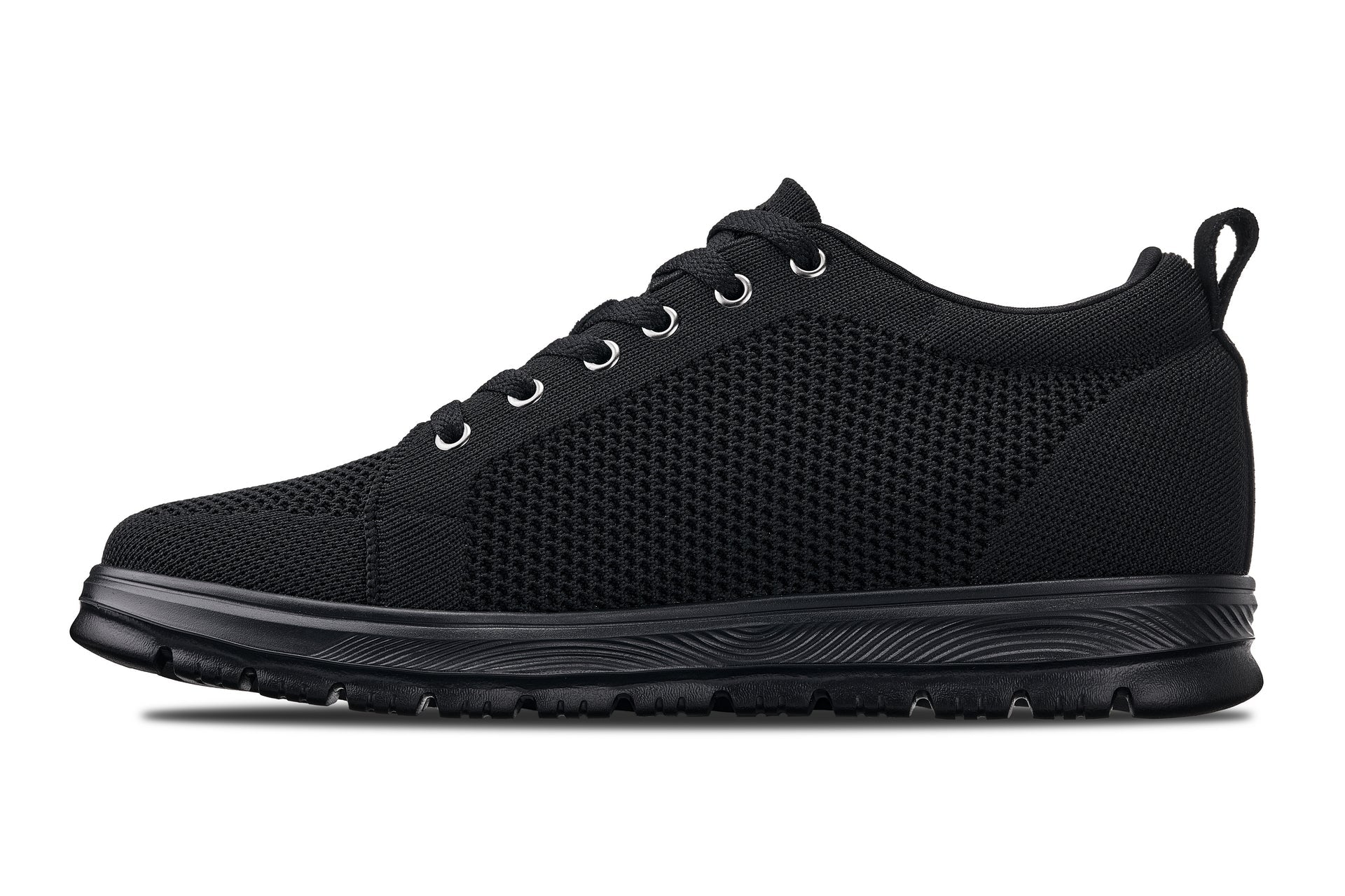 CALTO - X2320 - 2.4 Inches Taller (Black/Black Sole) - Lace Up Casual Sneaker - Lightweight - WonderingCloth