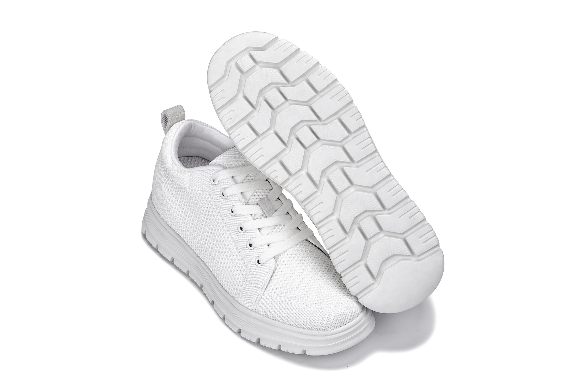 CALTO - X2321 - 2.4 Inches Taller (White/White Sole) - Lace Up Casual Sneaker - Lightweight - WonderingCloth