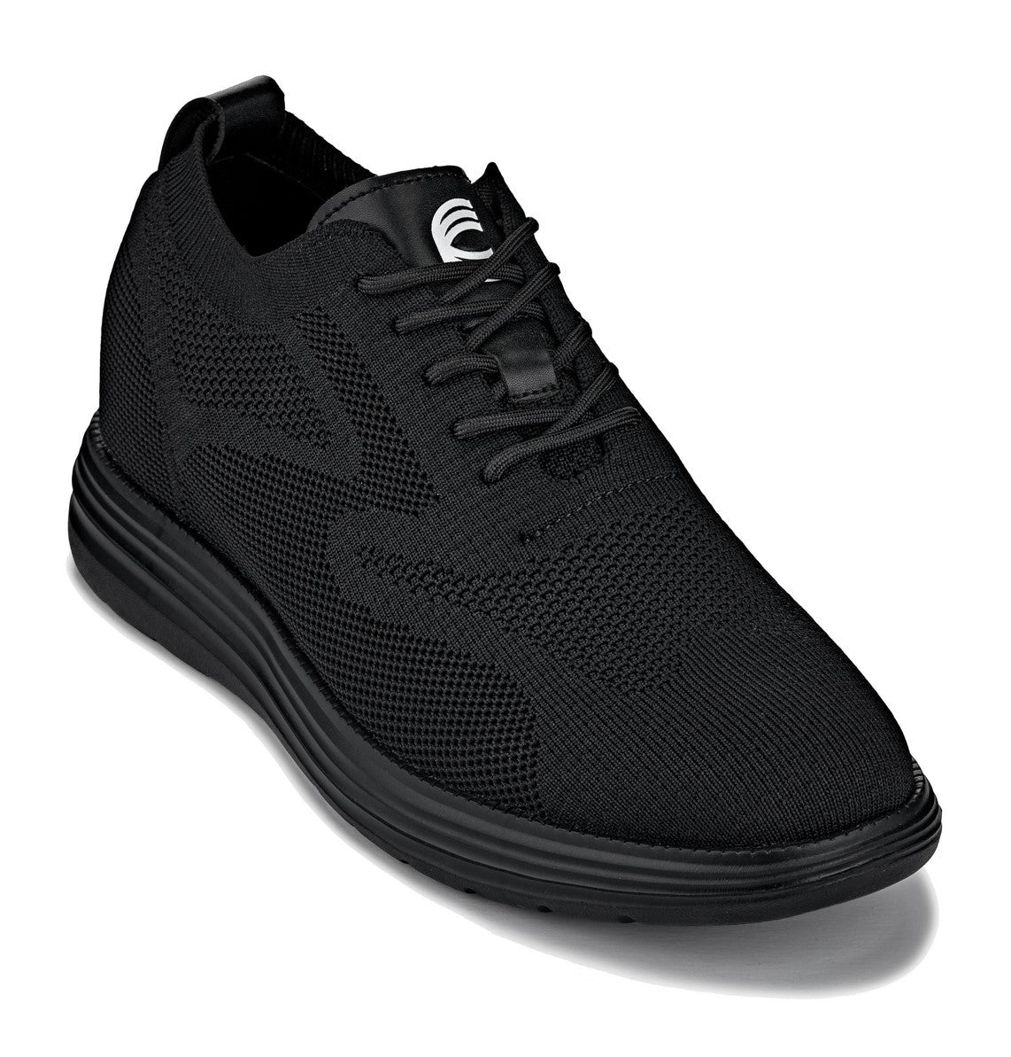 CALTO - X2631 - 2.8 Inches Taller (Black/Black Sole) - Lace Up Casual Walker - Lightweight - WonderingCloth