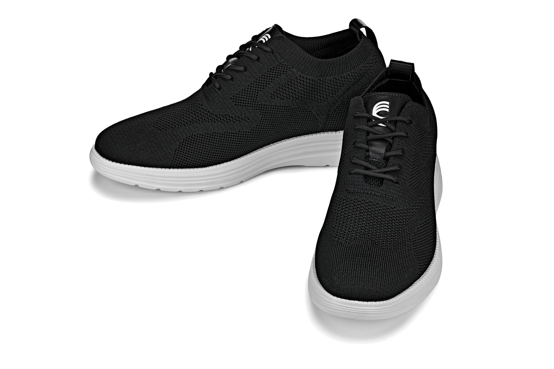 CALTO - X2632 - 2.8 Inches Taller (Black/White Sole) - Lace Up Casual Walker - Lightweight - WonderingCloth