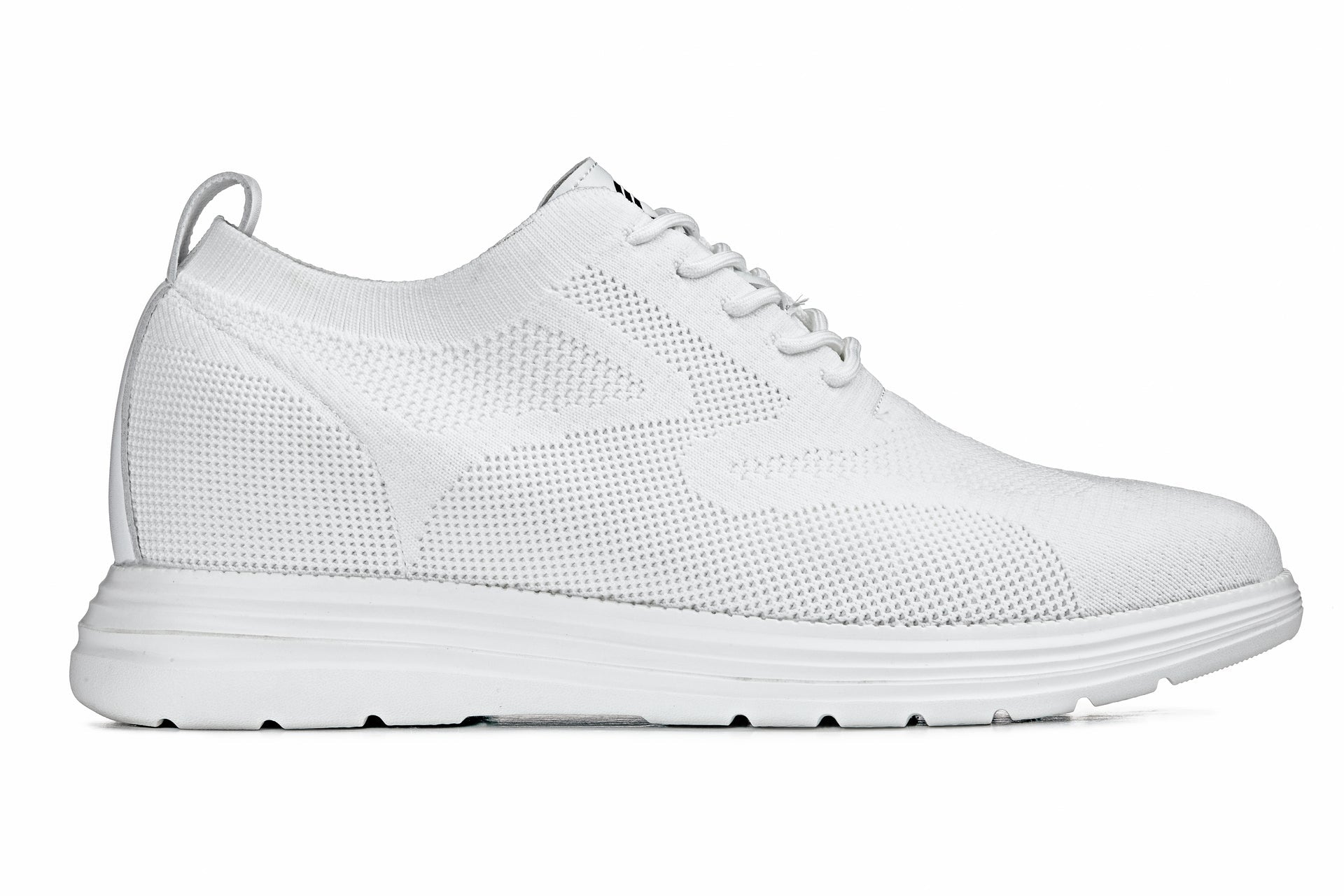 CALTO - X2633 - 2.8 Inches Taller (White) - Lace Up Casual Walker - Lightweight - WonderingCloth