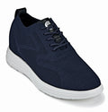 CALTO - X2634 - 2.8 Inches Taller (Night Blue) - Lace Up Casual Walker - Lightweight - WonderingCloth