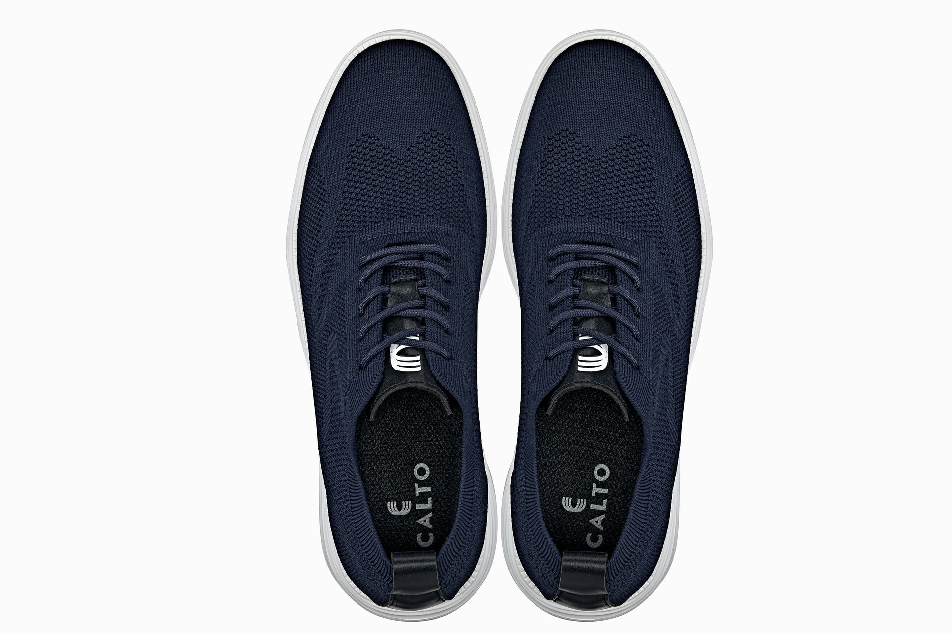 CALTO - X2634 - 2.8 Inches Taller (Night Blue) - Lace Up Casual Walker - Lightweight - WonderingCloth