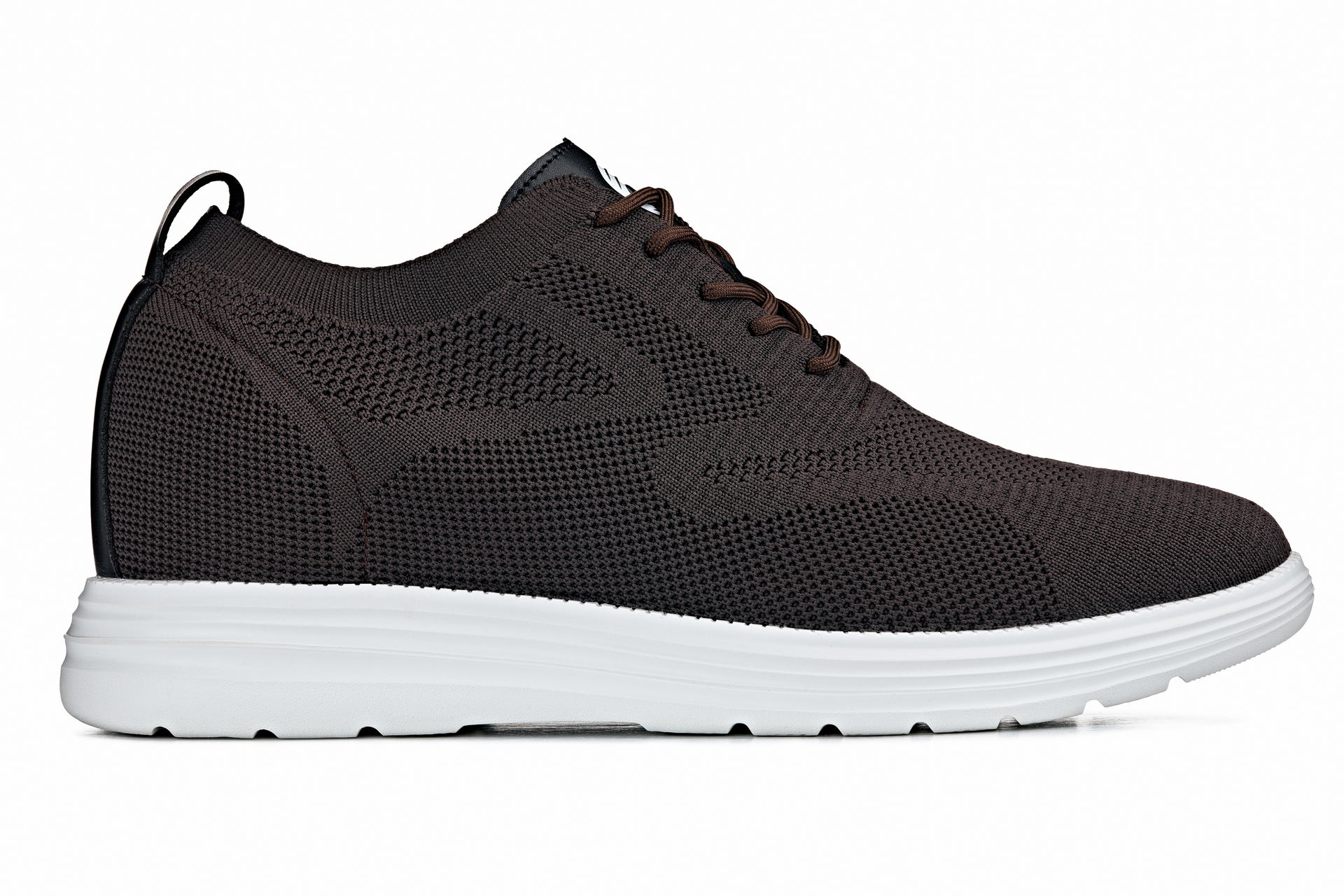 CALTO - X2635 - 2.8 Inches Taller (Coffee Brown) - Lace Up Casual Walker - Lightweight - WonderingCloth