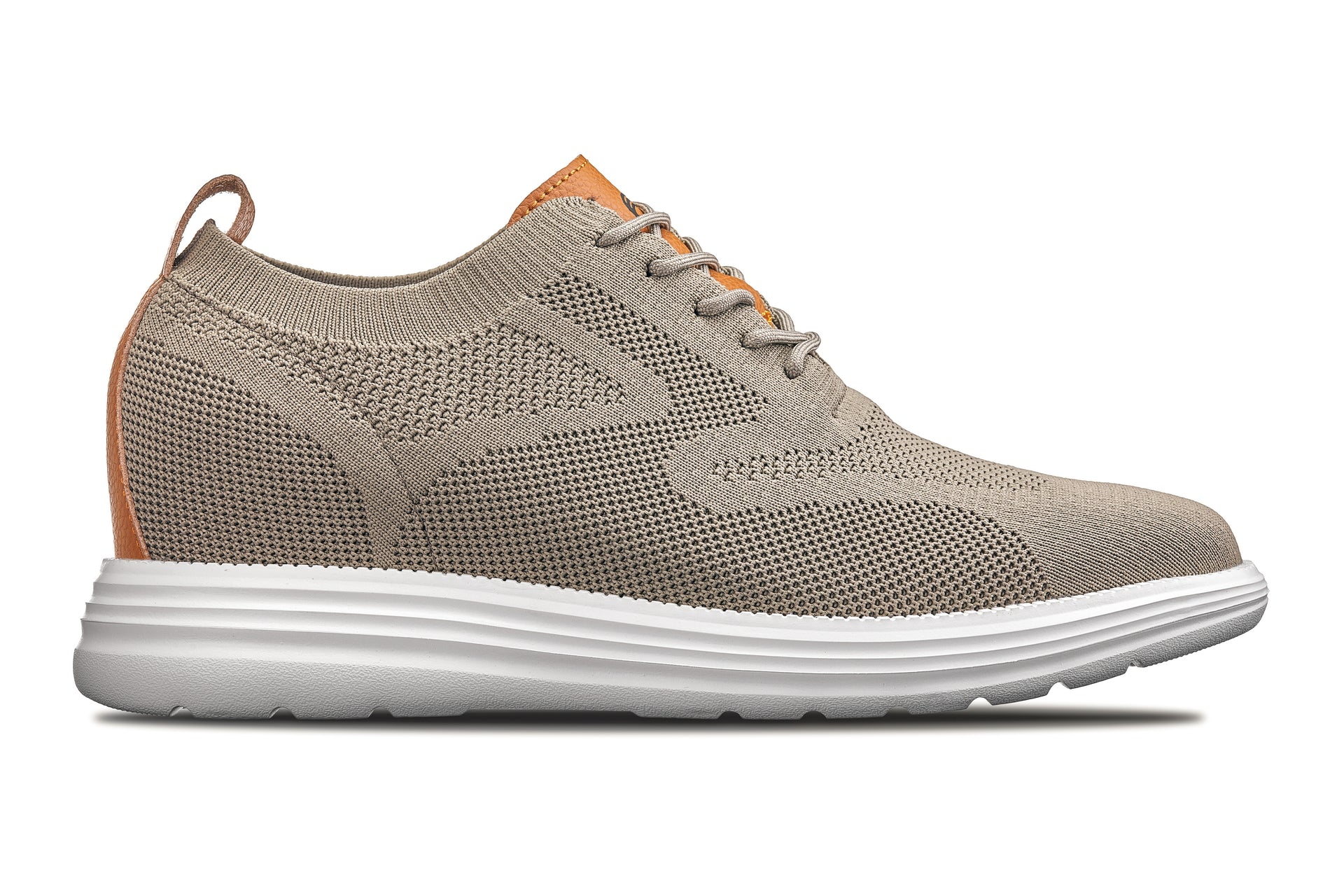 CALTO - X2639 - 2.8 Inches Taller (Khaki Green/Brown) - Lace Up Casual Walker - Lightweight - WonderingCloth