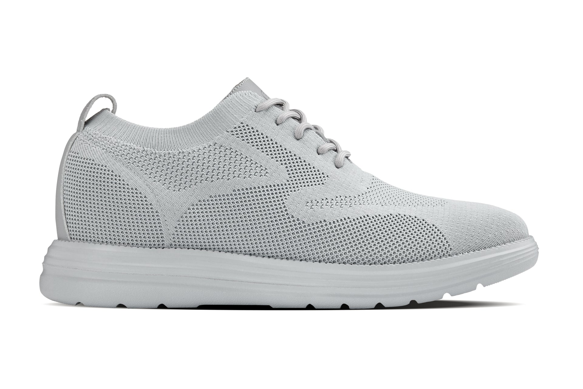 CALTO - X2640 - 2.8 Inches Taller (Pewter/Light Grey Sole) - Lace Up Casual Walker - Lightweight - WonderingCloth
