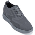 CALTO - X2641 - 2.8 Inches Taller (Iron/Dark Grey Sole) - Lace Up Casual Walker - Lightweight - WonderingCloth