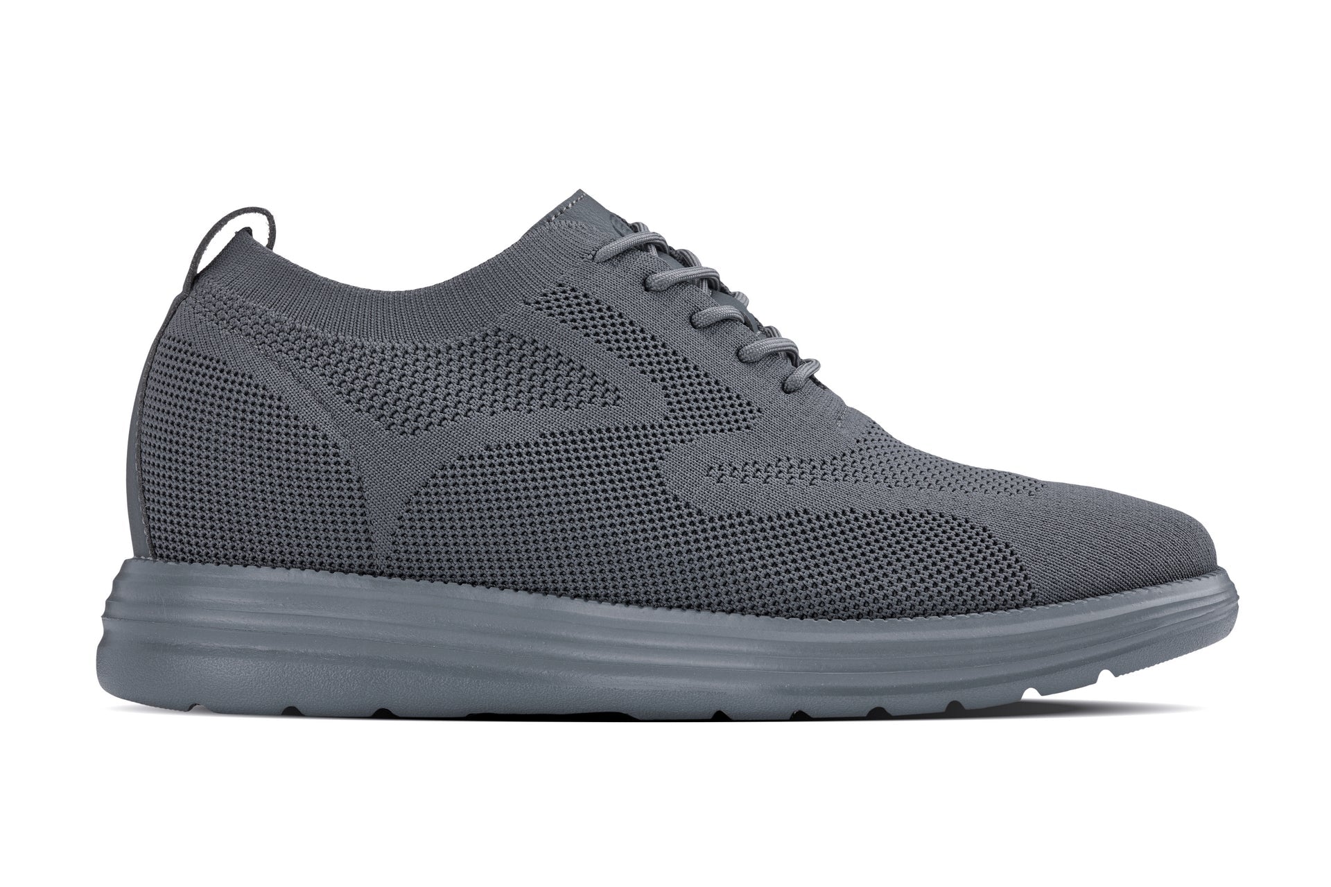 CALTO - X2641 - 2.8 Inches Taller (Iron/Dark Grey Sole) - Lace Up Casual Walker - Lightweight - WonderingCloth