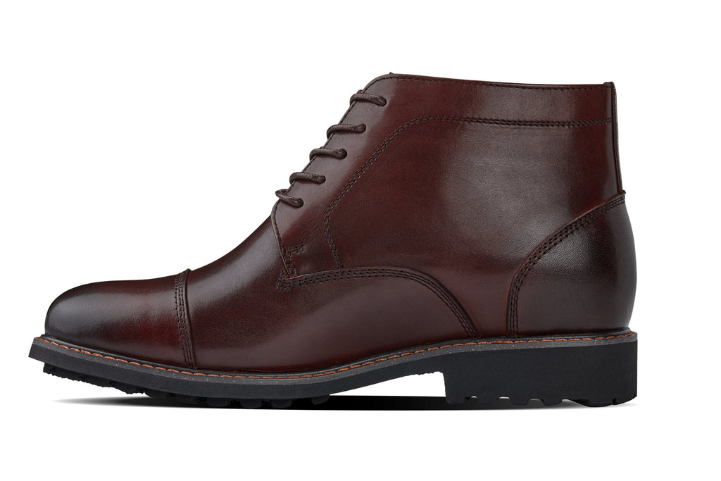CALTO 3.2-Inch Taller Dark Brown Leather Boots Y41081 - WonderingCloth