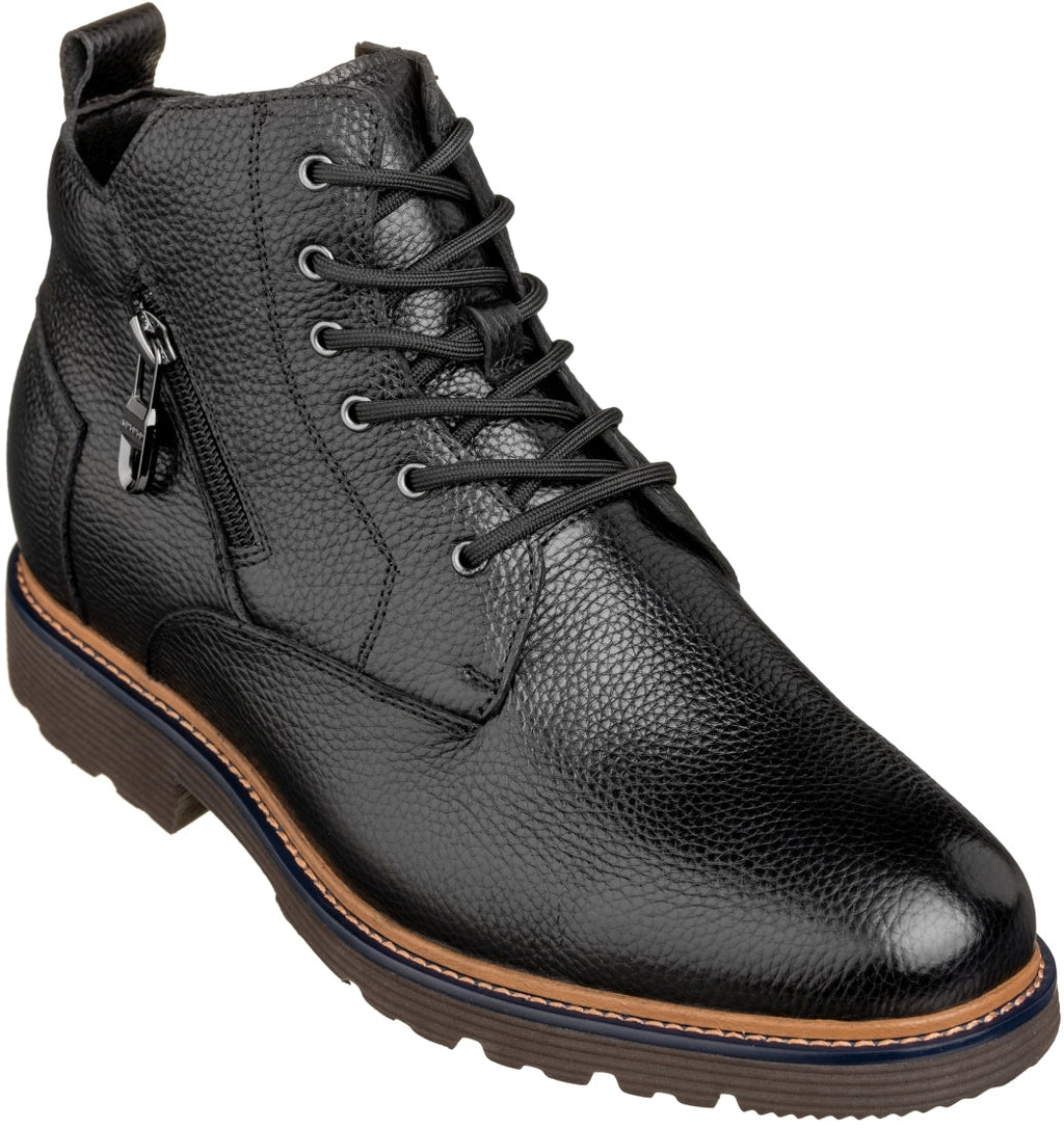 CALTO - Y42071 - 2.8 Inches Taller (Black) - Dressy Casual Boots - WonderingCloth