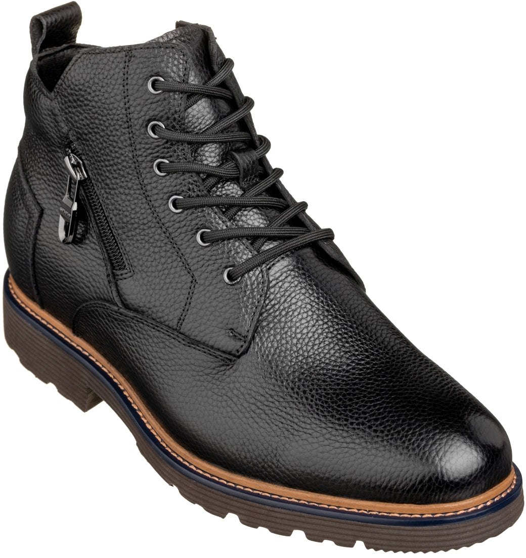 CALTO - Y42071 - 2.8 Inches Taller (Black) - Dressy Casual Boots - WonderingCloth
