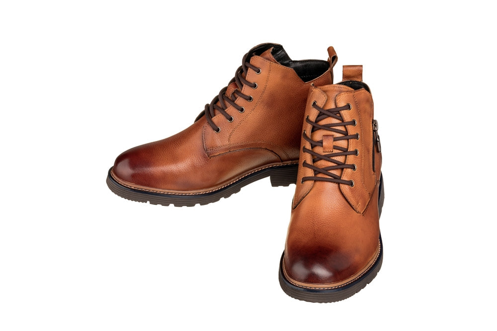 CALTO - Y42072 - 2.8 Inches Taller (Brown) - Dressy Casual Boots - WonderingCloth