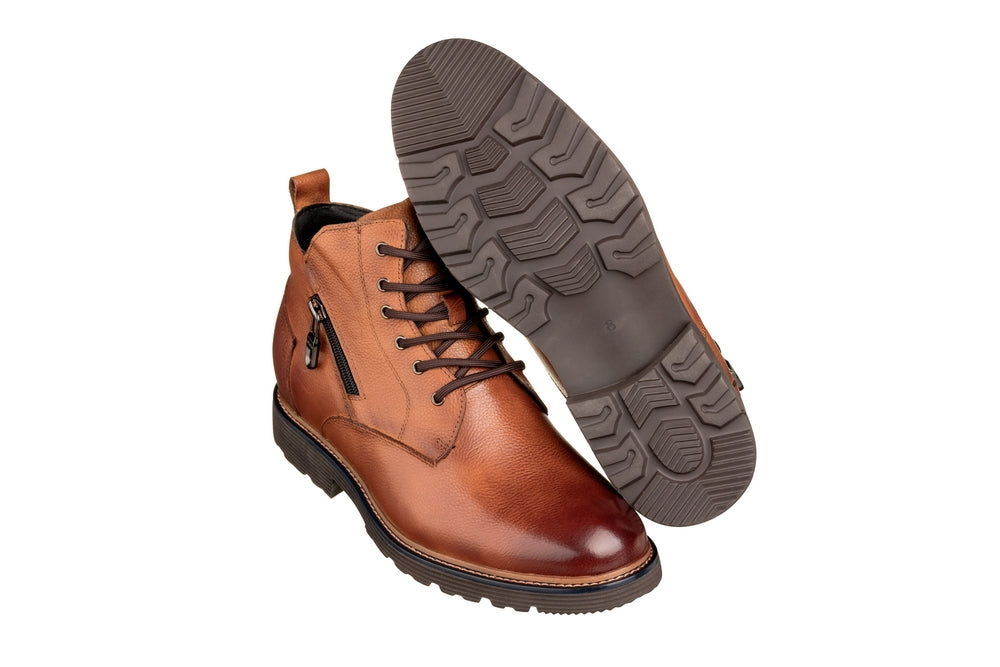 CALTO - Y42072 - 2.8 Inches Taller (Brown) - Dressy Casual Boots - WonderingCloth