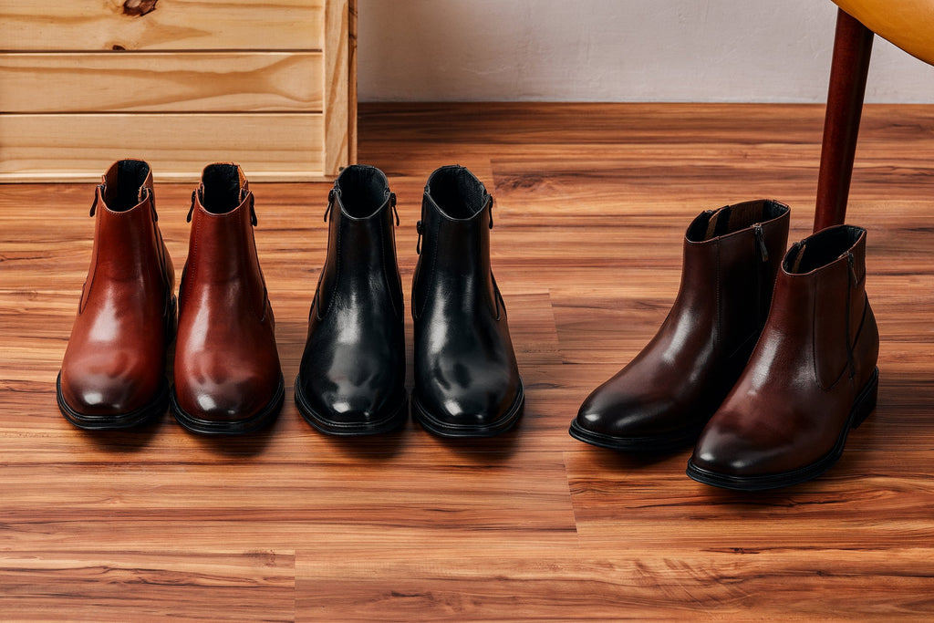 CALTO - Y70623 - 2.8 Inches Taller (Rust Brown) - Lightweight Zipper Boots - WonderingCloth