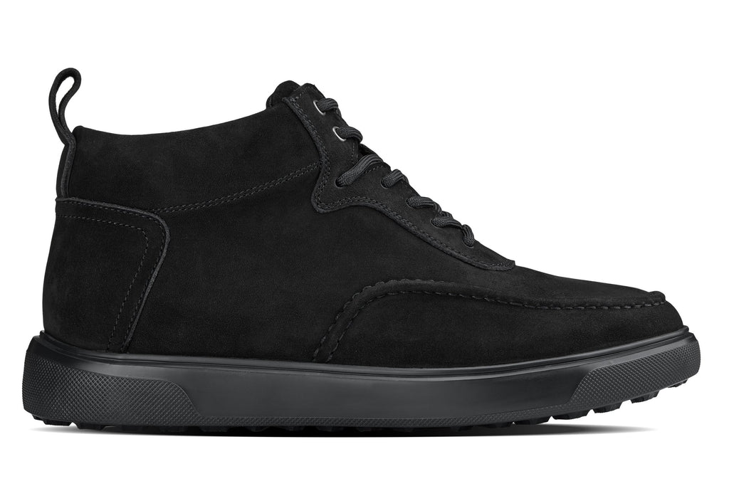CALTO - Y7113 - 2.8 Inches Taller (Black) - Nubuck Suede Moc-Toe Sneak-Boots - WonderingCloth