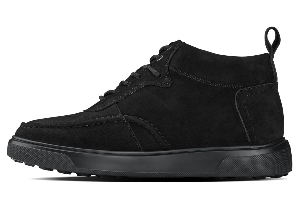 CALTO - Y7113 - 2.8 Inches Taller (Black) - Nubuck Suede Moc-Toe Sneak-Boots - WonderingCloth