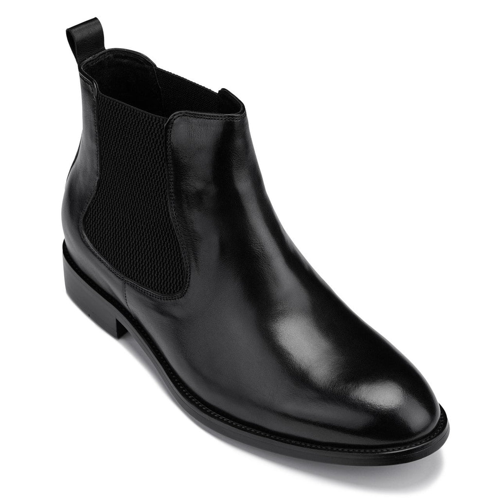 CALTO - Y72230 - 2.8 Inches Taller (Black) - Chelsea Boots - WonderingCloth