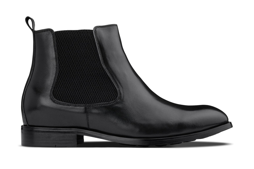 CALTO - Y72230 - 2.8 Inches Taller (Black) - Chelsea Boots - WonderingCloth