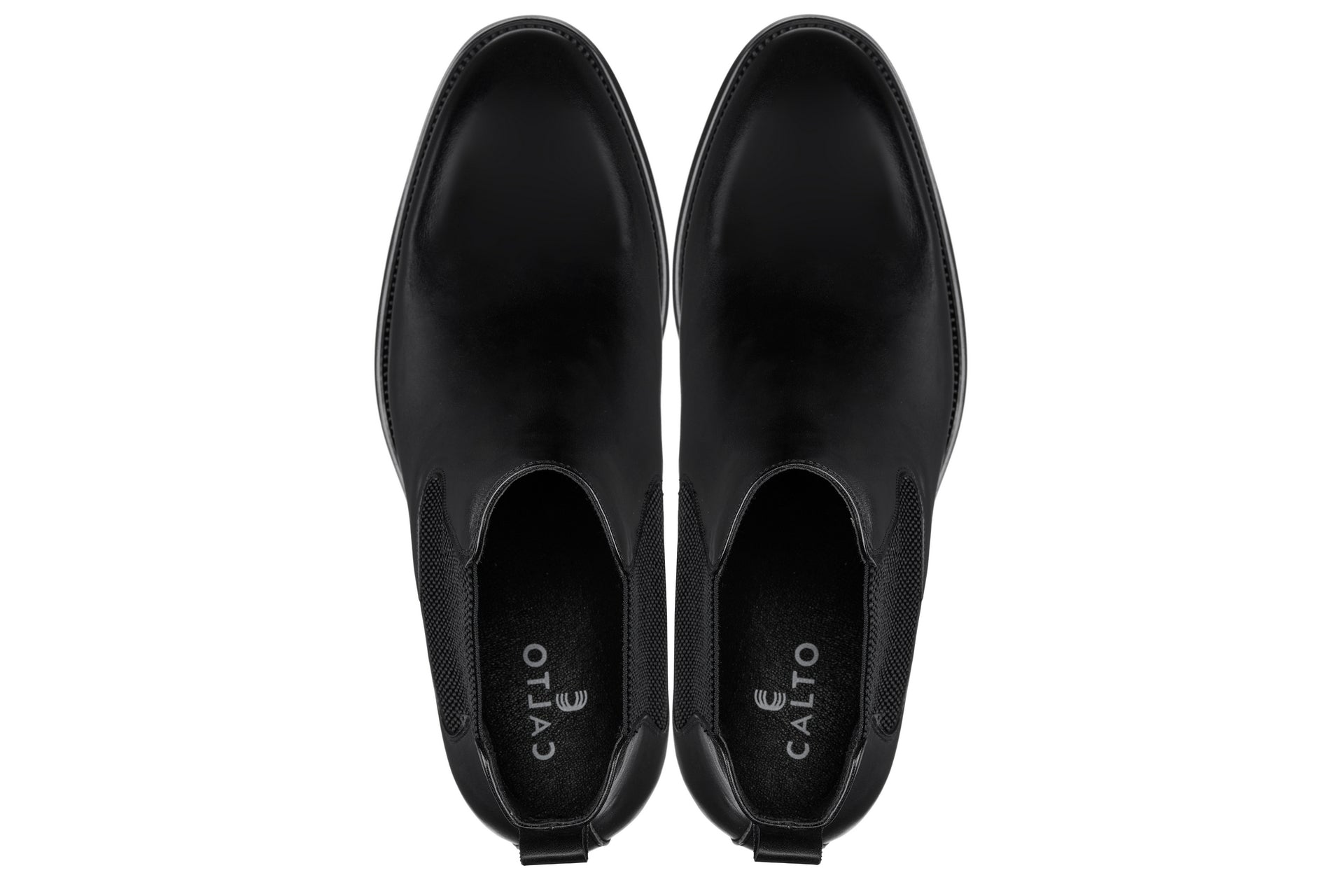 CALTO - Y72230 - 2.8 Inches Taller (Black) - Chelsea Boots - WonderingCloth