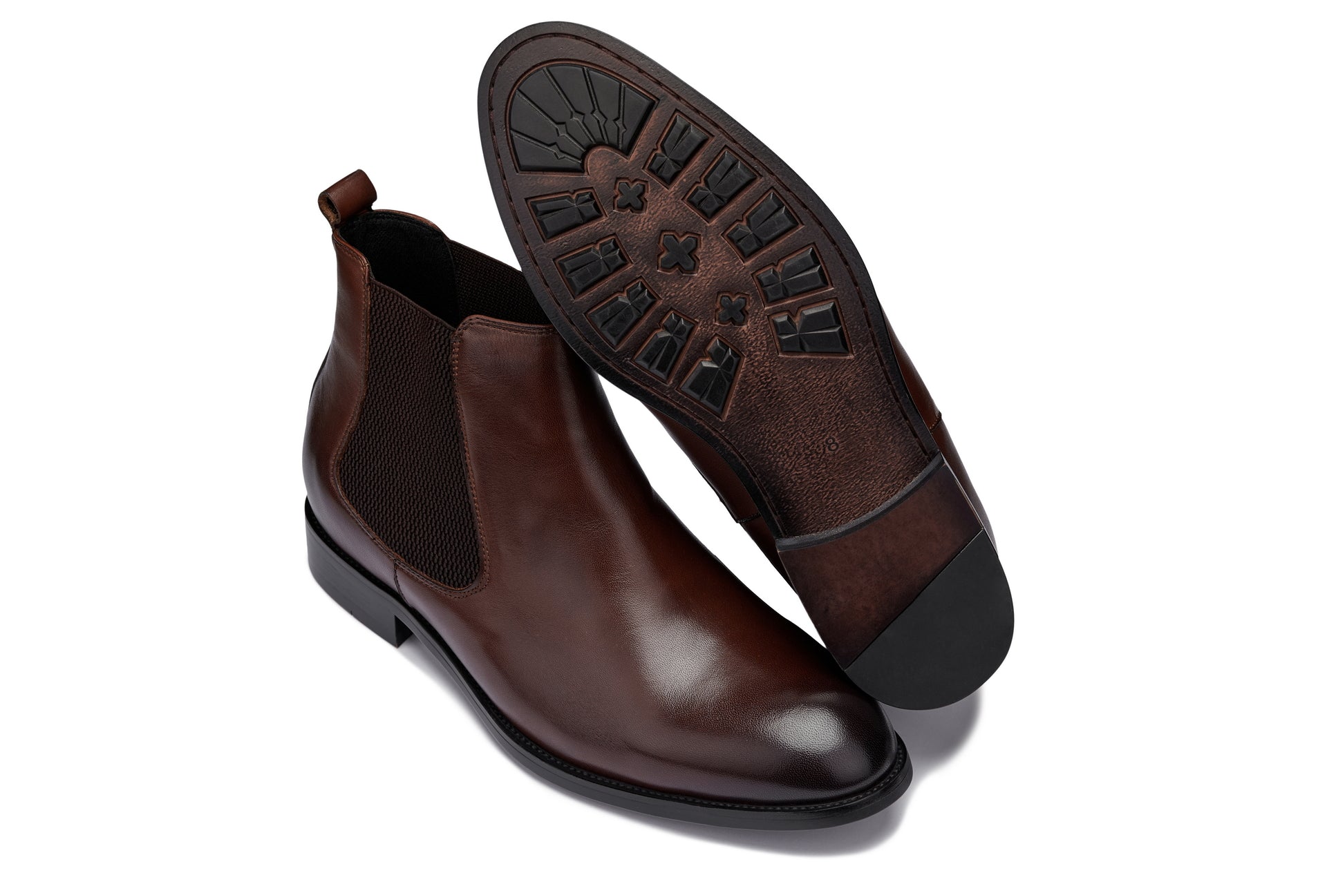 CALTO - Y72231 - 2.8 Inches Taller (Coffee Brown) - Chelsea Boots - WonderingCloth