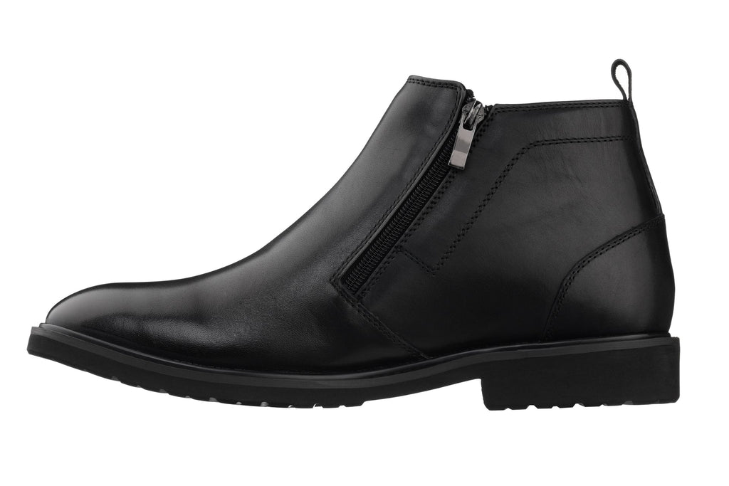 TOTO - YH7105 - 2.8 Inches Taller (Black) - Ankle Zip Boots - Lightweight - WonderingCloth