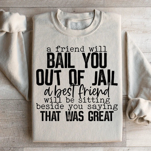 A Friend Will Bail You Out Of Jail Sweatshirt - WonderingCloth