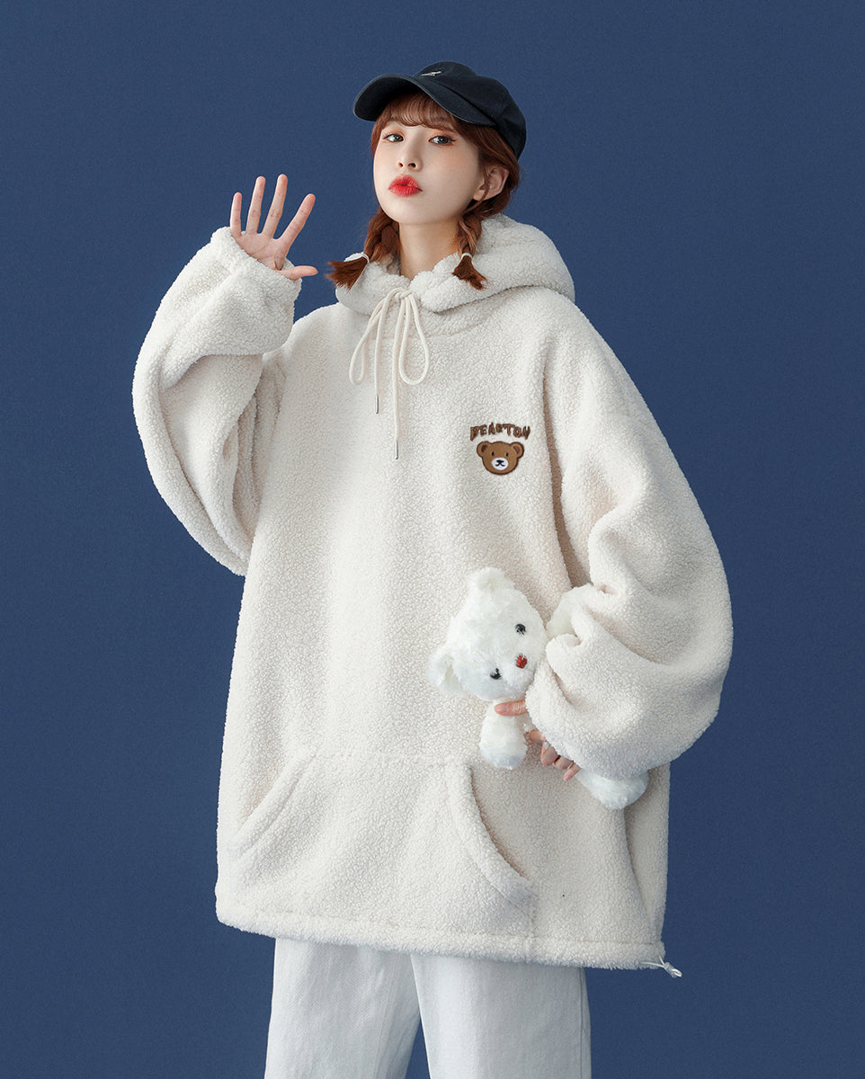 Women's Furry Teddy Bear Hoodie