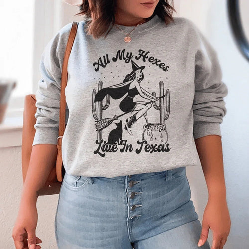 All My Hexas Live In Texas Sweatshirt - WonderingCloth