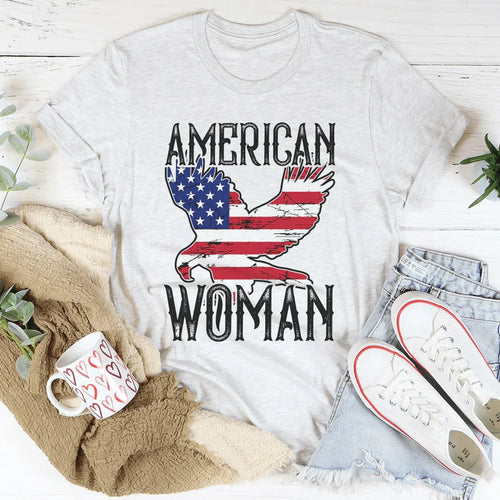 American Woman Eagle Tee - WonderingCloth