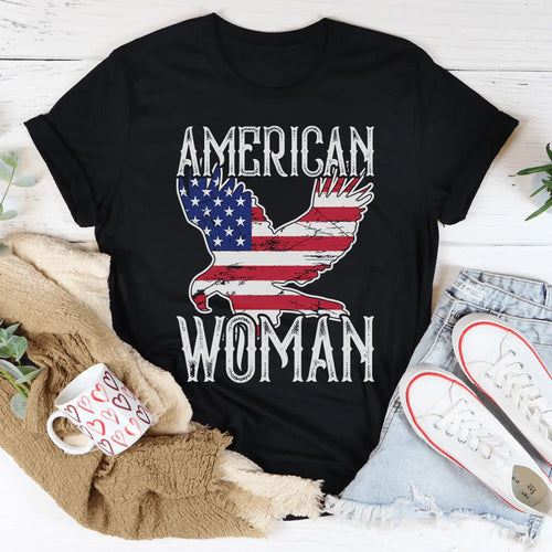 American Woman Eagle Tee - WonderingCloth