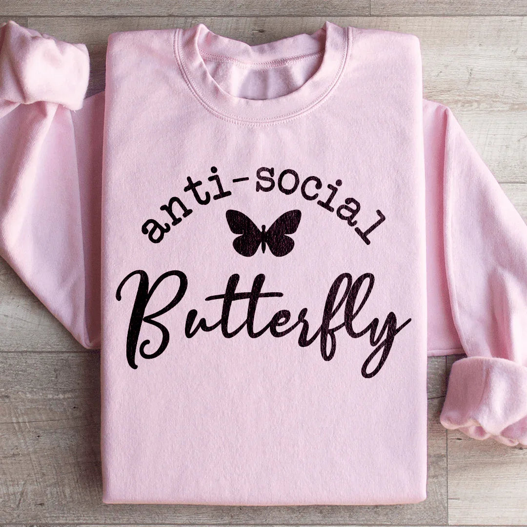 Anti Social Butterfly Sweatshirt - WonderingCloth