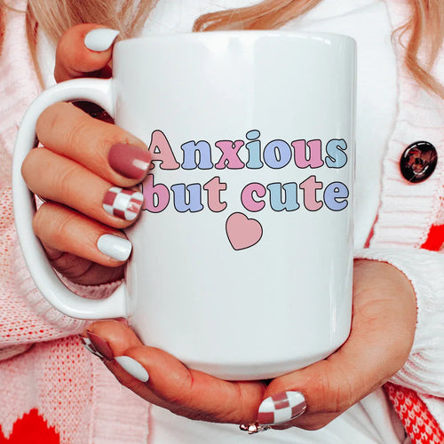 Anxious But Cute Ceramic Mug 15 oz - WonderingCloth