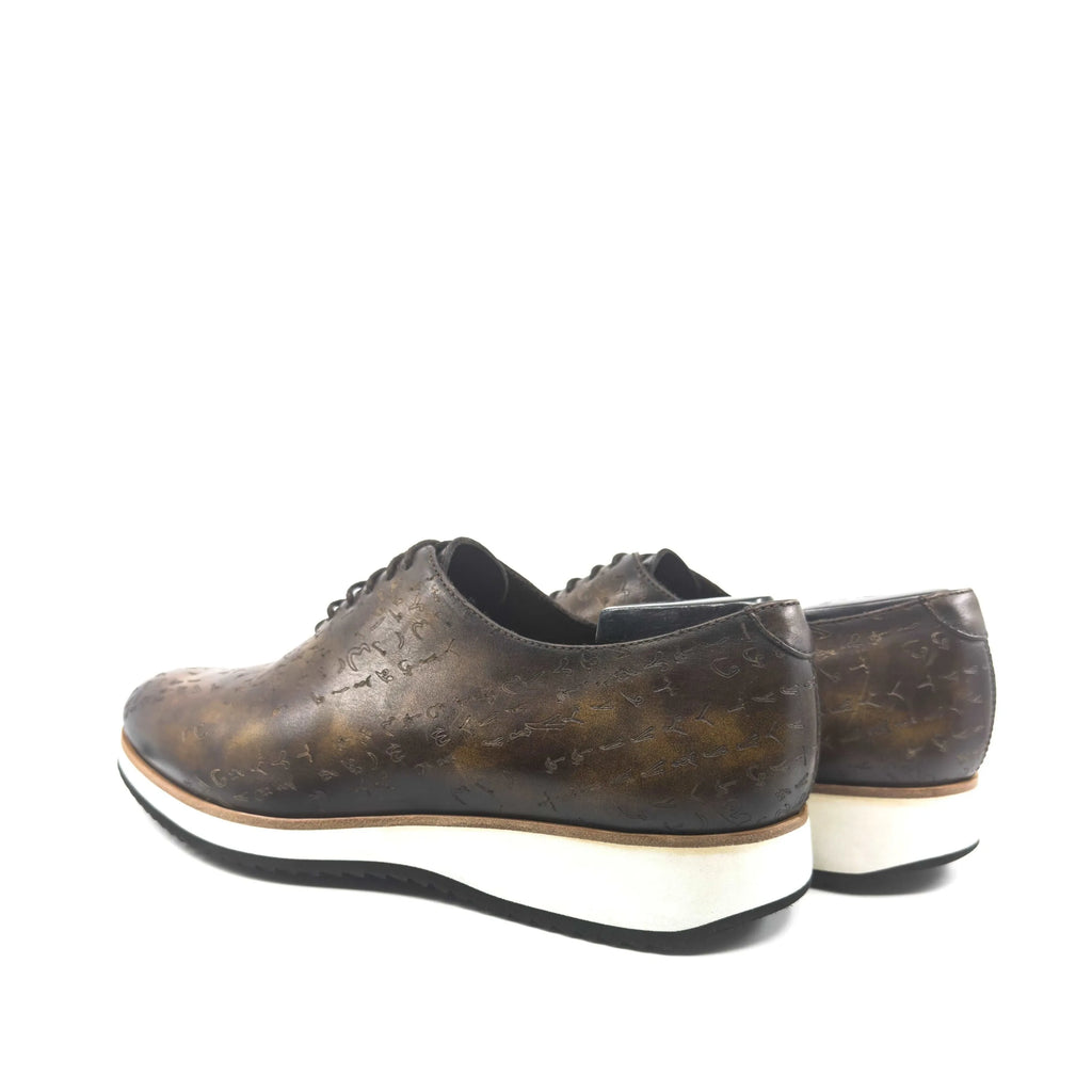 Arabic Matrix II Patina Wholecut Shoes - WonderingCloth