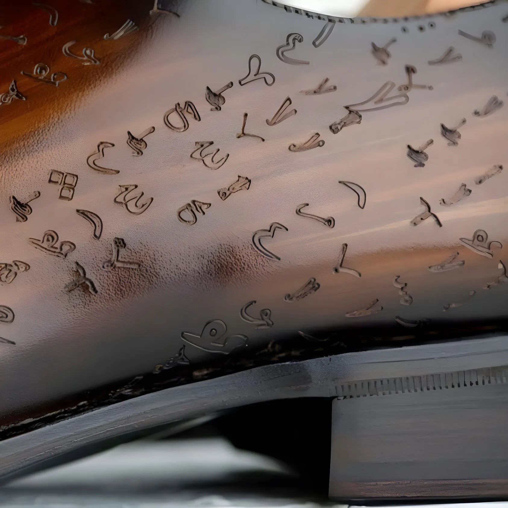 Arabic Matrix Patina Wholecut Shoes - WonderingCloth