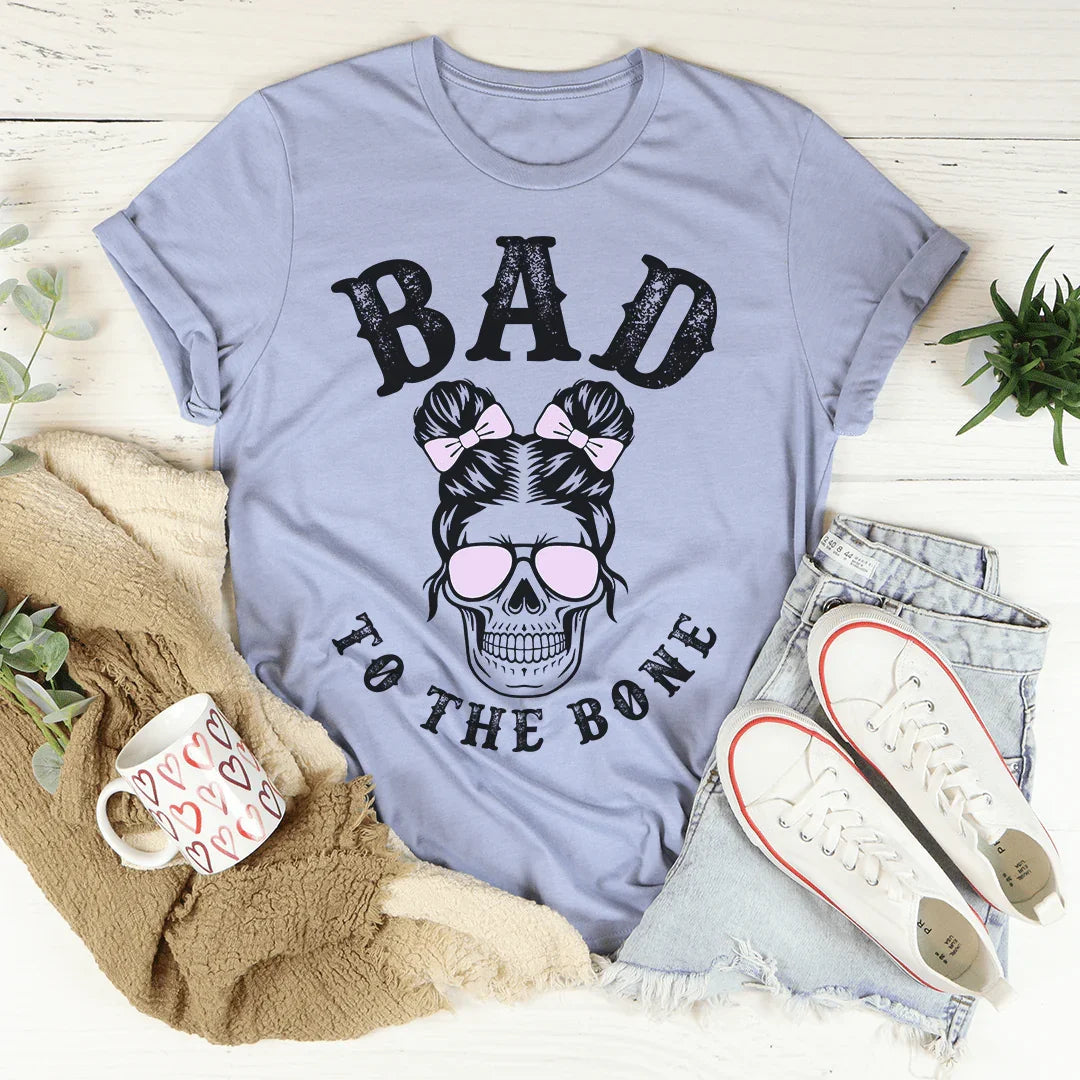 Bad To The Bone Cute Skull Tee - WonderingCloth