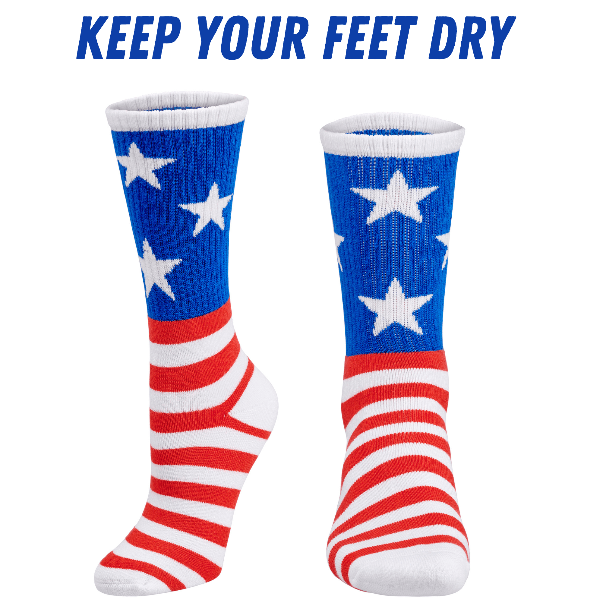 Bamboo Sports Red White and Blue Premium Bamboo Rayon Crew Work Socks- Moisture Wicking, Odor Eliminating Red, White, and Blue American Flag 4th of July Socks for Men and Women Gift Box 3 Pair - WonderingCloth