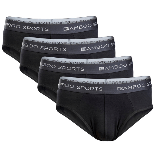 Men's Bamboo Rayon No Fly Briefs Available in all sizes & 3 Colors, 4 Pack - WonderingCloth