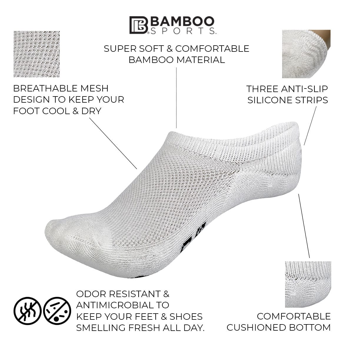 Bamboo Rayon Invisible No Show Socks - WonderingCloth