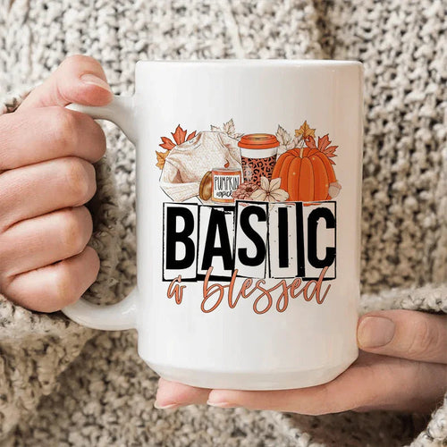 Basic & Blessed Ceramic Mug 15 oz - WonderingCloth