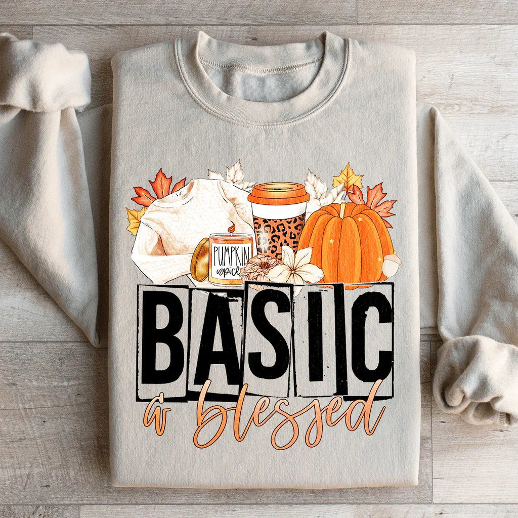 Basic & Blessed Sweatshirt - WonderingCloth