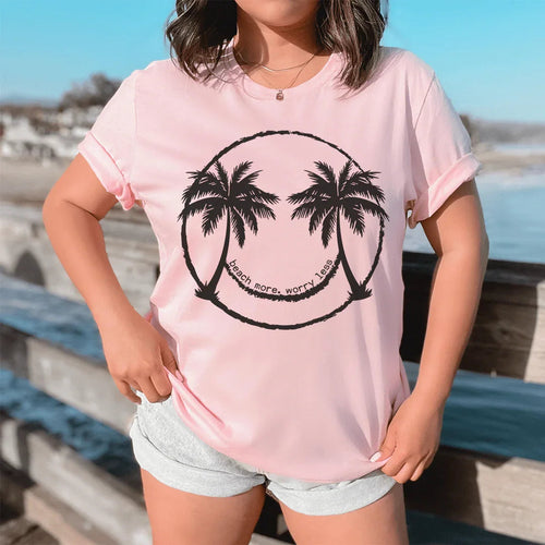 Beach More Worry Less Tee - WonderingCloth
