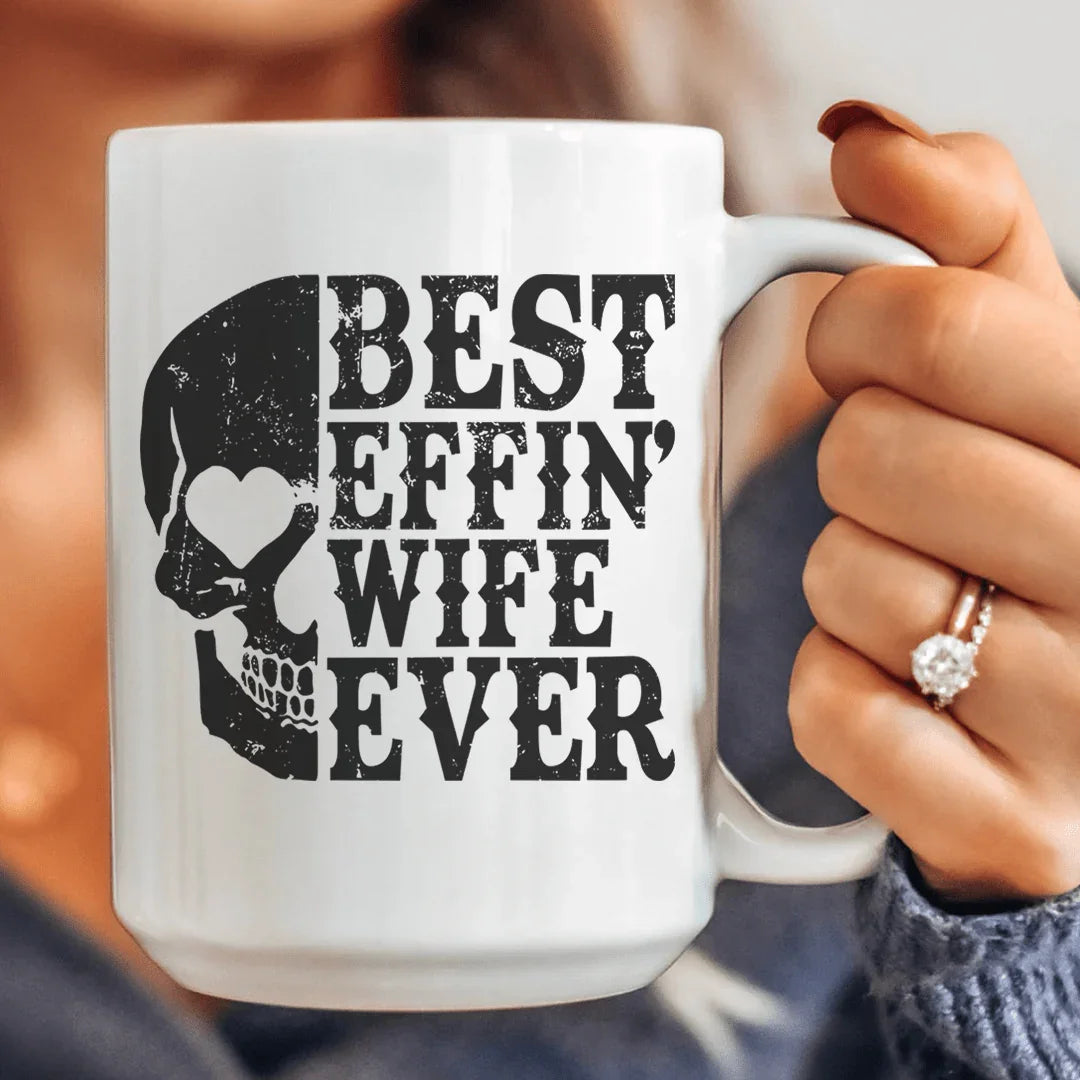 Best Wife Ever Skull Ceramic Mug 15 oz - WonderingCloth