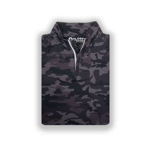 Black Camo Men's Q-Zip - WonderingCloth