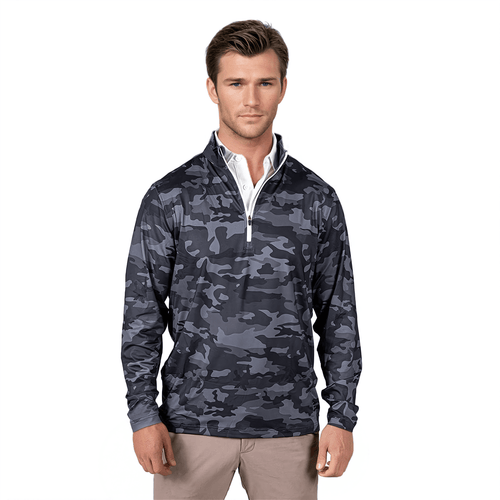 Black Camo Men's Q-Zip - WonderingCloth
