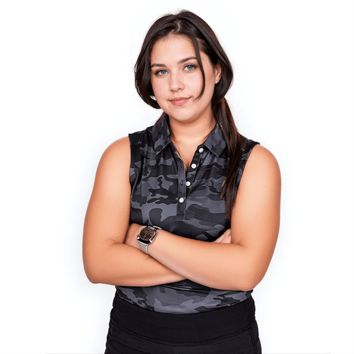 Black Camo Women's Polo (Sleeveless) - WonderingCloth