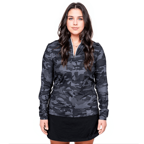 Black Camo Women's Q-Zip - WonderingCloth