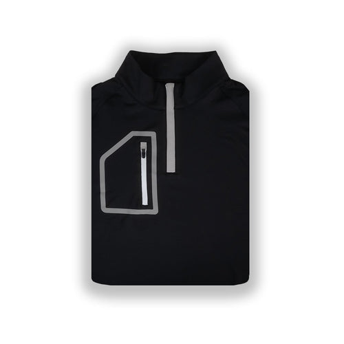 Black Men's Q-Zip - WonderingCloth