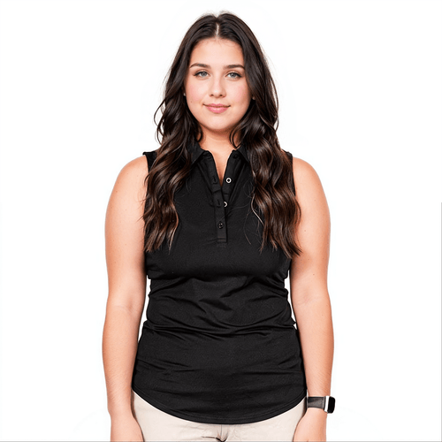 Black Women's (Sleeveless) Polos - WonderingCloth
